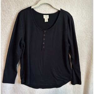 Telluride Clothing Company Women's Black Long Sleeve Top Large W/Buttons